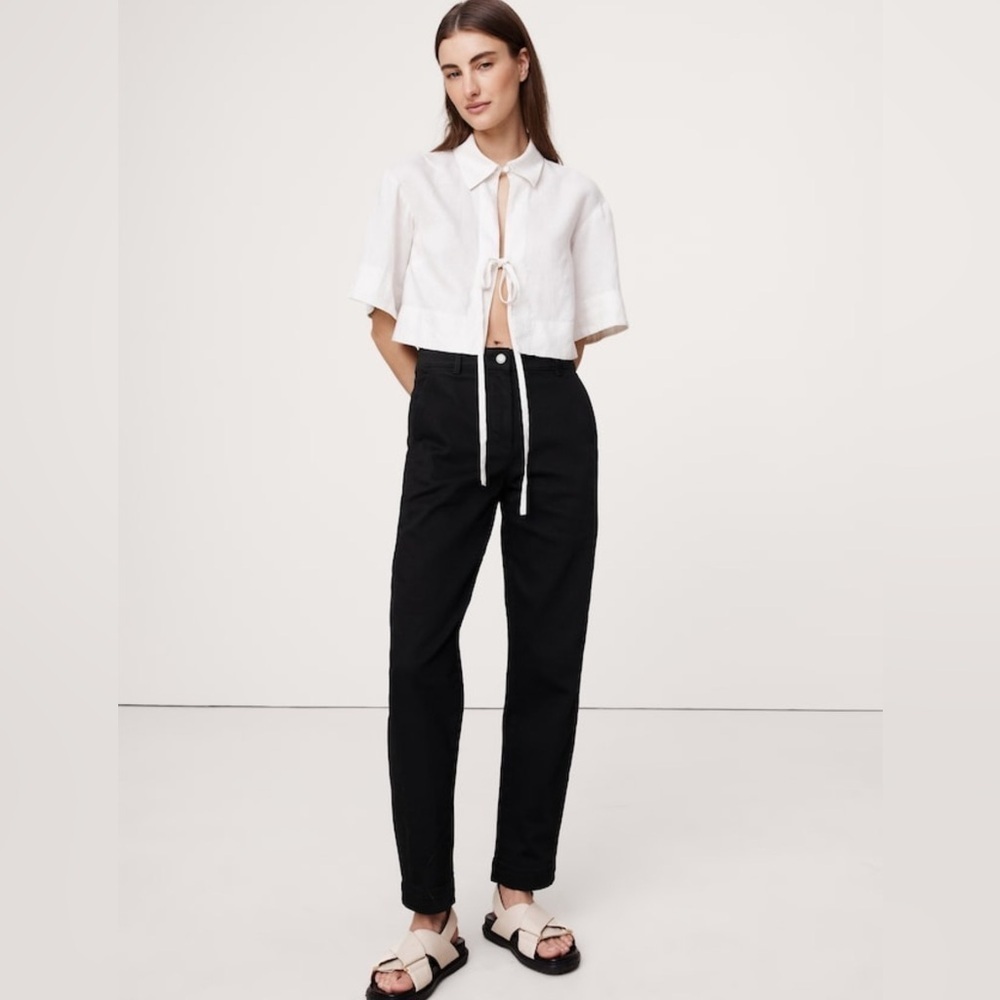 NWT Banana Republic Black Weekender Slim Barrel Pants Sz 14. (#713475)